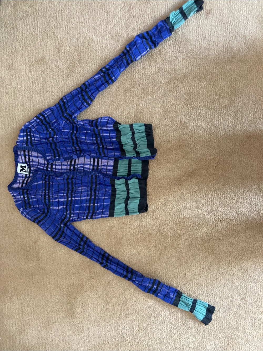 Missoni Blue, Green & Black Striped Knit Top - Picture 3 of 5